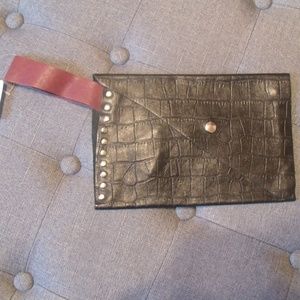 Lilliblu Handmade Black Leather Wristlet